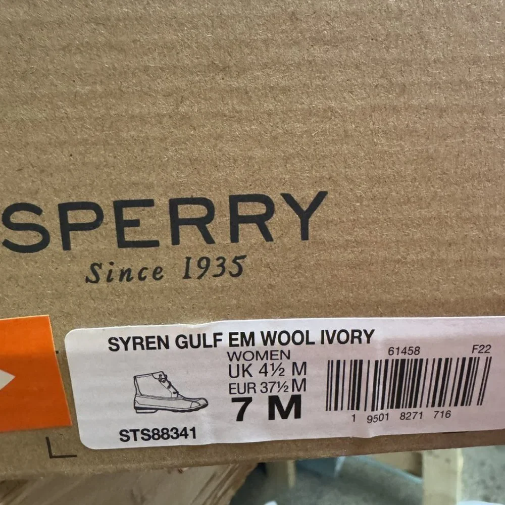 Sperry Women's Saltwater Emboss Wool Boots Ivory Size Size 7 M